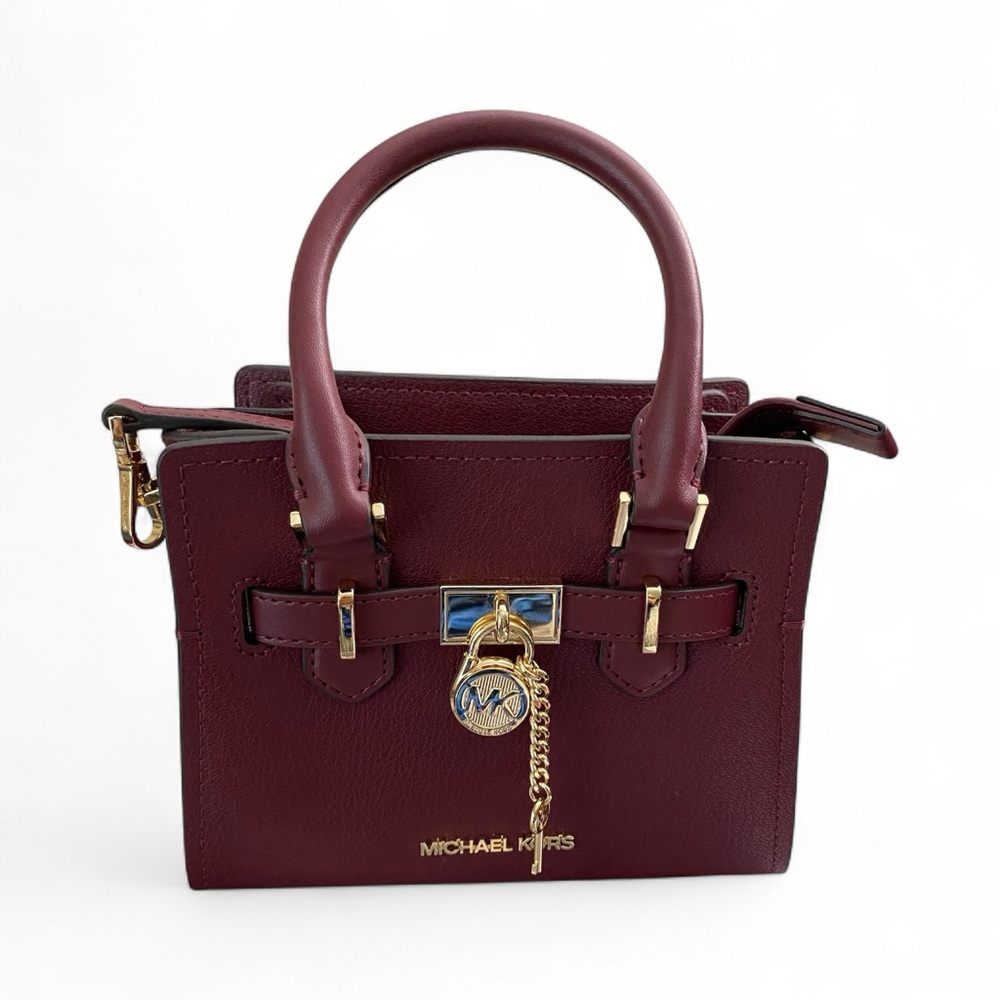 Michael Kors Burgundy Mini Bag with Gold Details